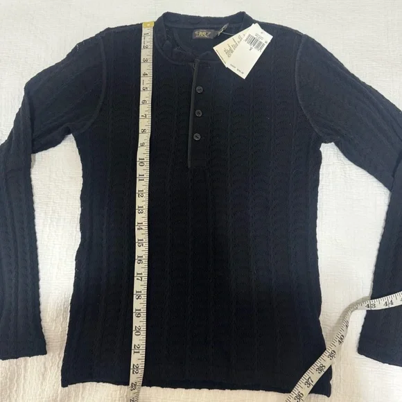Ralph Lauren RRL lace knit Henley sweater - Picture 7 of 9